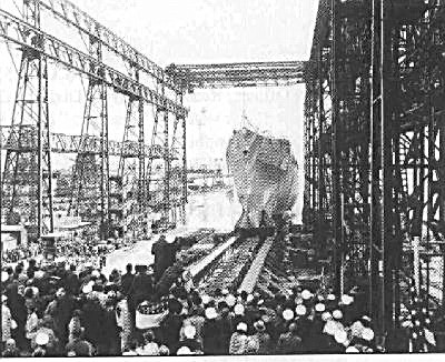 Launching of the Bainbridge from its dry dock.